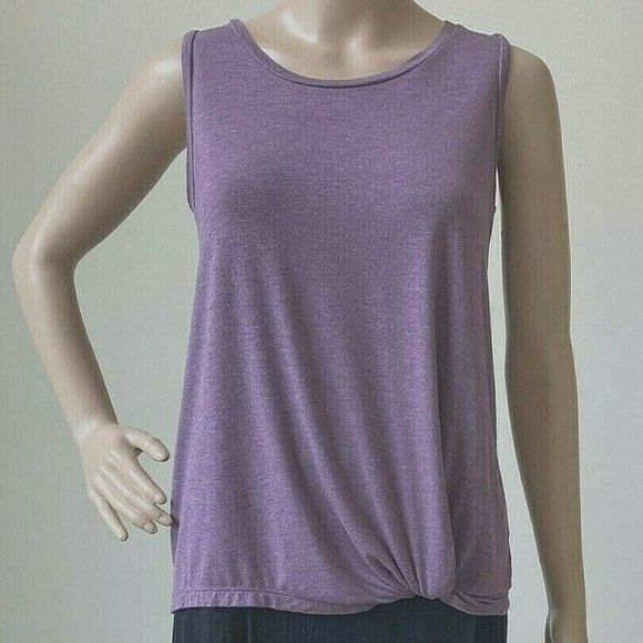 Cynthia Rowley Tank Top Woman Size XS Stretch Jersey Knotted Purple Grape Modal - Picture 2 of 12